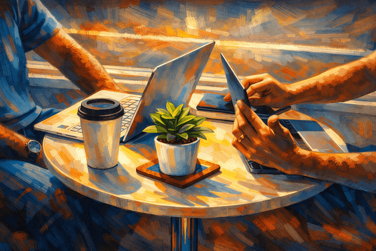 Business team collaborating on market strategy